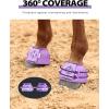 Harrison Howard Rubber Bell Boots Leather Touch-Close Overreach Boots Hoof Protection for Horses Sold in Pairs Light Grey L(Violet)