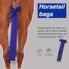 Harrison Howard Stretchy Tail Bag Breathable Horse Tail Guard Slip on Design Protect Horse Tail 2 Strand Closure Straps Keep Tail Clean & Protected 22″ L Length Makes Grooming Easy-Chic Blue(Navy)