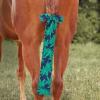 Harrison Howard Stretchy Tail Bag Breathable Horse Tail Guard Slip on Design Protect Horse Tail 2 Strand Closure Straps Keep Tail Clean & Protected 22″ L Length Makes Grooming Easy-Chic Blue(Green Leaves)