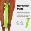 Harrison Howard Stretchy Tail Bag Breathable Horse Tail Guard Slip on Design Protect Horse Tail 2 Strand Closure Straps Keep Tail Clean & Protected 22″ L Length Makes Grooming Easy-Chic Blue(Fluro-Lime)