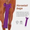 Harrison Howard Stretchy Tail Bag Breathable Horse Tail Guard Slip on Design Protect Horse Tail 2 Strand Closure Straps Keep Tail Clean & Protected 22″ L Length Makes Grooming Easy-Chic Blue(Purple)