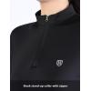 Harrison Howard Women’s Equestrian Sweat Absorption Quick Drying Horse Riding Long Sleeve Shirt 1/4 Zip Base Layer(Black)