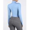 Harrison Howard Women’s Equestrian Sweat Absorption Quick Drying Horse Riding Long Sleeve Shirt 1/4 Zip Base Layer(Ice Blue)