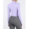 Harrison Howard Women’s Equestrian Sweat Absorption Quick Drying Horse Riding Long Sleeve Shirt 1/4 Zip Base Layer(Light Purple)