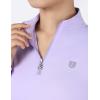 Harrison Howard Women’s Equestrian Sweat Absorption Quick Drying Horse Riding Long Sleeve Shirt 1/4 Zip Base Layer(Light Purple)
