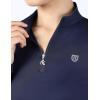 Harrison Howard Women’s Equestrian Sweat Absorption Quick Drying Horse Riding Long Sleeve Shirt 1/4 Zip Base Layer(Navy)