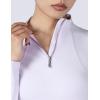 Harrison Howard Women’s Horse Riding Shirt – Long Sleeve Equestrian Shirts with 1/4 Zip(Light Lavender)