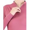 Harrison Howard Women’s Horse Riding Shirt – Long Sleeve Equestrian Shirts with 1/4 Zip(Red)