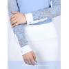 Harrison Howard Women’s Slim Fit Long Sleeve Equestrian Show Shirt with Lace Sleeves Elegant Female Lace Top(Ice Blue)