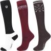 Harrison Howard 3 Pairs Premium Quality Equestrian Riding Socks for Horse Riding &Tall Boot Knee High Socks for Women(Black/Burgundy/Coffee)