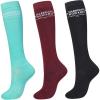 Harrison Howard 3 Pairs Premium Quality Equestrian Riding Socks for Horse Riding &Tall Boot Knee High Socks for Women(Black/Burgundy/Summer Mint)