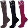 Harrison Howard 3 Pairs Premium Quality Equestrian Riding Socks for Horse Riding &Tall Boot Knee High Socks for Women(Black/Coffee/Burgundy)