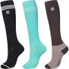 Harrison Howard 3 Pairs Premium Quality Equestrian Riding Socks for Horse Riding &Tall Boot Knee High Socks for Women(Black/Coffee/Summer Mint)