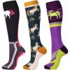 Harrison Howard 3 Pairs Premium Quality Equestrian Riding Socks for Horse Riding &Tall Boot Knee High Socks for Women(Dance-pretty)