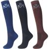 Harrison Howard 3 Pairs Premium Quality Equestrian Riding Socks for Horse Riding &Tall Boot Knee High Socks for Women(Simple Black/Coffee/Blue)