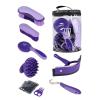 Harrison Howard 7 Pieces Horse Grooming Kit Horse Bathing Supplies Brushes for Grooming with Convenient Organizer Tote Red(Purple)