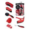 Harrison Howard 7 Pieces Horse Grooming Kit Horse Bathing Supplies Brushes for Grooming with Convenient Organizer Tote Red(Red)