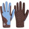 Harrison Howard All Season Kids Horse Riding Gloves Comfortable Non-Slip Light Horseback Gloves for Running Cycling Riding(Blue & Coffee)