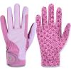 Harrison Howard All Season Kids Horse Riding Gloves Comfortable Non-Slip Light Horseback Gloves for Running Cycling Riding(Pink)