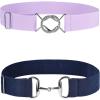 Harrison Howard Elastic Horse Riding Belt with Flat Buckle Stretchable for Horseback Riding Elastic Belt for Women(Combination 11)