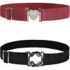 Harrison Howard Elastic Horse Riding Belt with Flat Buckle Stretchable for Horseback Riding Elastic Belt for Women(Combination 2)