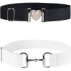 Harrison Howard Elastic Horse Riding Belt with Flat Buckle Stretchable for Horseback Riding Elastic Belt for Women(Combination 5)