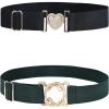 Harrison Howard Elastic Horse Riding Belt with Flat Buckle Stretchable for Horseback Riding Elastic Belt for Women(Combination 6)