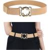 Harrison Howard Elastic Horse Riding Belt with Flat Buckle Stretchable for Horseback Riding Elastic Belt for Women(Matte Edge Beige)