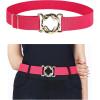 Harrison Howard Elastic Horse Riding Belt with Flat Buckle Stretchable for Horseback Riding Elastic Belt for Women(Matte Edge Magenta)
