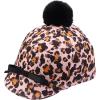Harrison Howard Equestrian Riding Helmet Cover with Cute Bow Cover ONLY, Helmet NOT Included(Leopard Print)