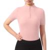 Harrison Howard Equestrian Tops for Women Short Sleeve Quick-Dry Sports Shirt(Pink)