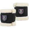 Harrison Howard Essential Premium Horse Pastern Wraps with Berber Fleece Lining Sold in Pairs Black(Black)