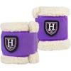 Harrison Howard Essential Premium Horse Pastern Wraps with Berber Fleece Lining Sold in Pairs Black(Purple)