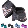 Harrison Howard Horse Bell Boots Overreach Bell Boots No-Turn Bell Boots for Horse-Durable Protective Hoof Boot(Leopard Print)