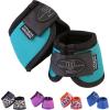 Harrison Howard Horse Bell Boots Overreach Bell Boots No-Turn Bell Boots for Horse-Durable Protective Hoof Boot(Teal)