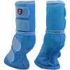 Harrison Howard Horse Fly Boots Perfect Contoured Fit Leg Guards Dense Mesh Boots with Ventilated Comfort Reliable Protection from Summer Elements Set of 2 Sky Blue Large(Sky Blue)