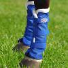Harrison Howard Horse Fly Boots with Fleece Trim Durable Breathable Cool Mesh Adjustable Closure(Deep Blue)