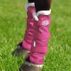 Harrison Howard Horse Fly Boots with Fleece Trim Durable Breathable Cool Mesh Adjustable Closure(Magenta)