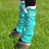 Harrison Howard Horse Fly Boots with Fleece Trim Durable Breathable Cool Mesh Adjustable Closure(Mint)