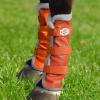 Harrison Howard Horse Fly Boots with Fleece Trim Durable Breathable Cool Mesh Adjustable Closure(Vibrant Orange)