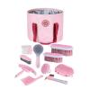 Harrison Howard Horse Grooming Kit 9-Piece Equine Care Series Horse Brush Sets with Organizer Tote Bag Deep Blue(Pink（horse bag）)