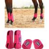Harrison Howard Horse Tendon Boots Open Front/Fetlock Boot for Horse Protective Boots for Jumping, Trail Riding Set of 4(Hot Pink)