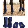 Harrison Howard Horse Tendon Boots Open Front/Fetlock Boot for Horse Protective Boots for Jumping, Trail Riding Set of 4(Navy)