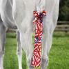 Harrison Howard Stretchy Tail Bag Breathable Horse Tail Guard Slip on Design Protect Horse Tail 2 Strand Closure Straps Keep Tail Clean & Protected 22″ L Length Makes Grooming Easy-Chic Blue(Flag Grid)