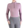 Harrison Howard Women’s Equestrian Sweat Absorption Quick Drying Horse Riding Long Sleeve Shirt 1/4 Zip Base Layer(Plum)
