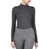Harrison Howard Women’s Horse Riding Shirt – Long Sleeve Equestrian Shirts with 1/4 Zip(Comet)