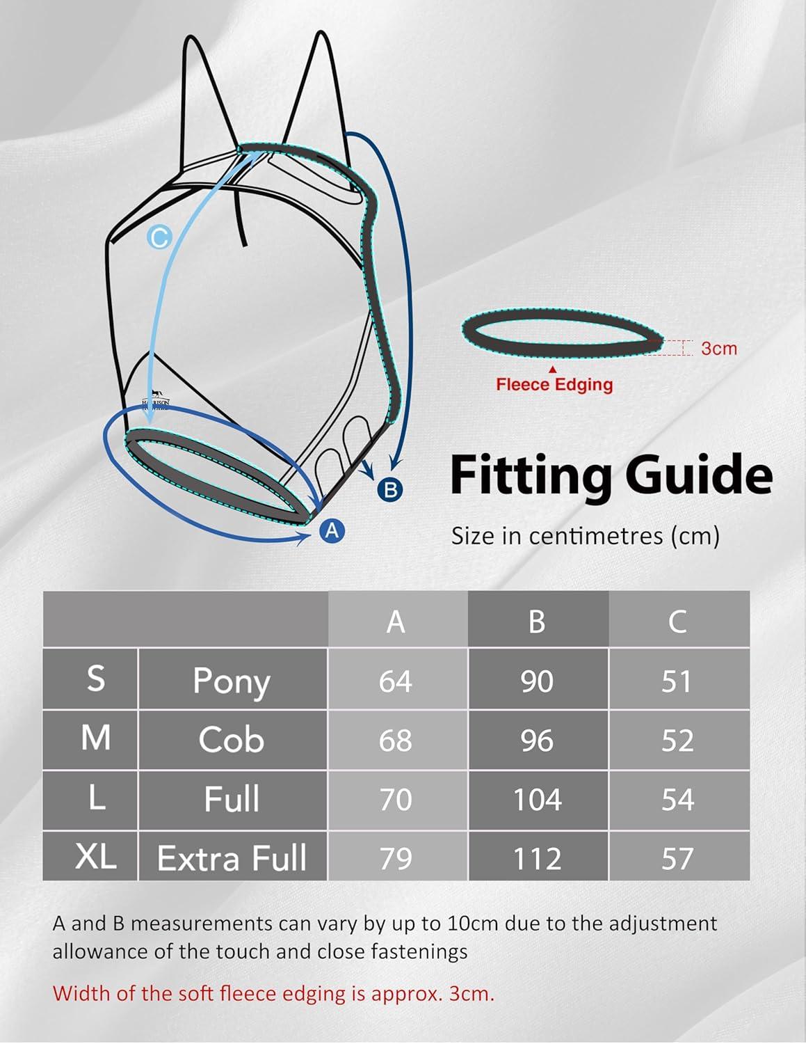 imageHarrison Howard CareMaster Horse Fly Mask UV Protective Fine Mesh with Extra Wool Soft Touch on Skin Champion Blue MSilver