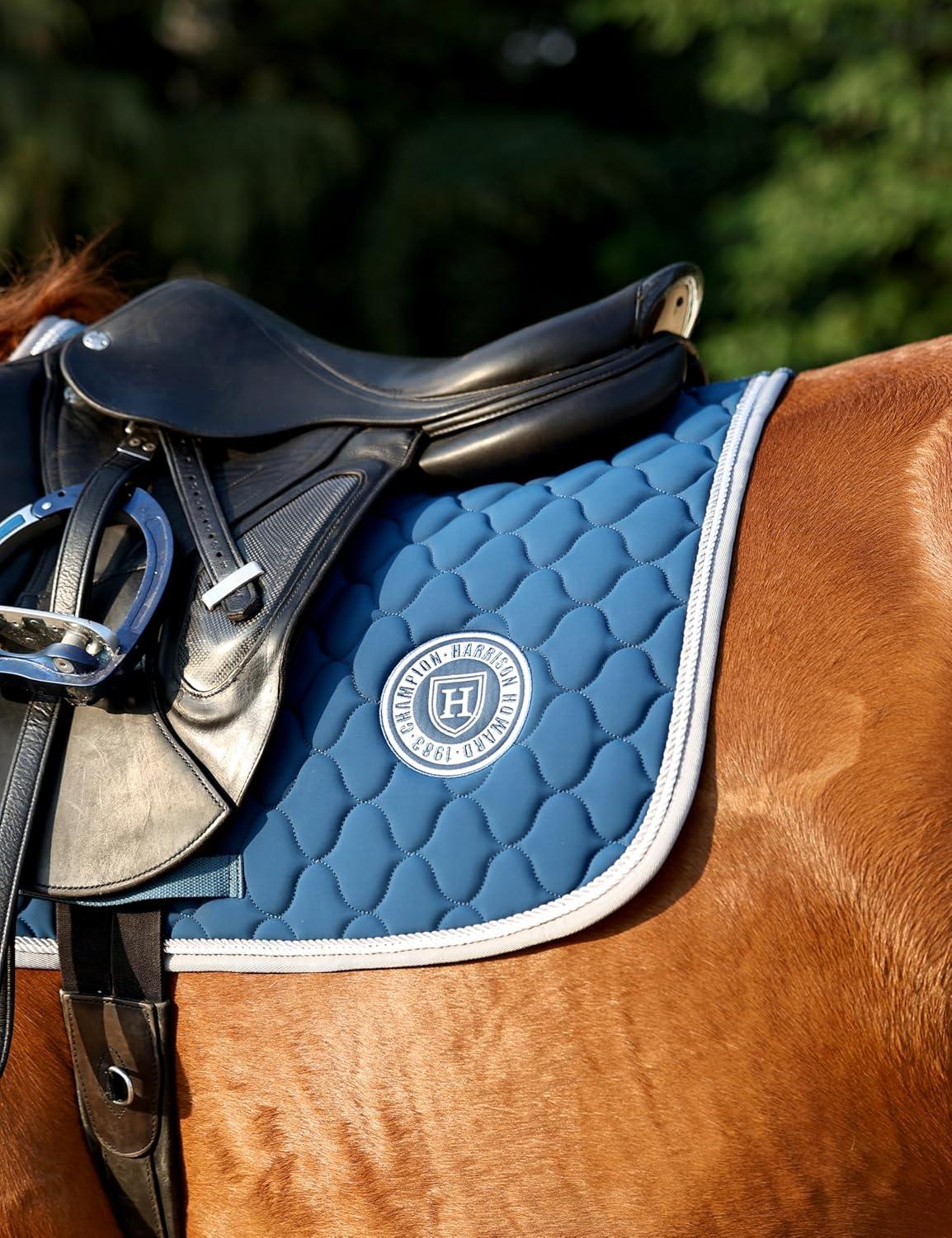 imageHarrison Howard Equestrian All Purpose Saddle Pad HighPerformance English Saddle Pad with Superior Shock AbsorptionPeacock Blue