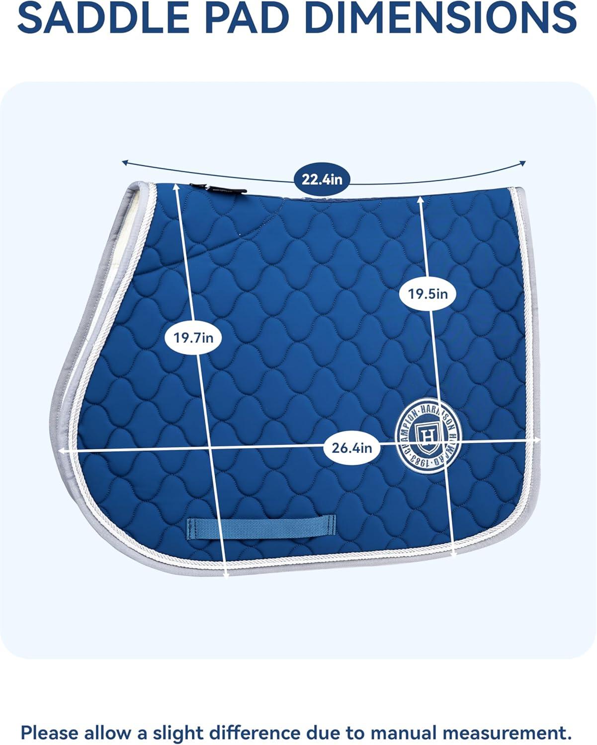 imageHarrison Howard Equestrian All Purpose Saddle Pad HighPerformance English Saddle Pad with Superior Shock AbsorptionPeacock Blue