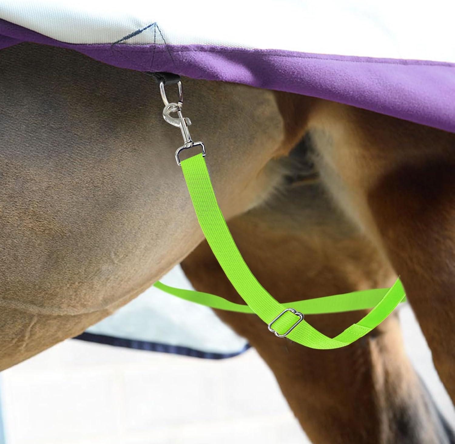 imageHarrison Howard HalfWay Elastic Horse Leg Straps Replacement Horse Blanket Sheet Leg Straps Adjustable Length wFlexibility Orange Full LargeFluorescent Yellow